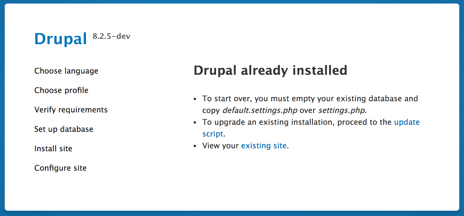 Installer Sometimes Gives "Drupal Already Installed" Message Even If ...